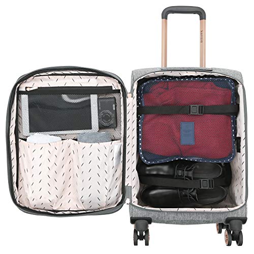 kensie Hudson Softside 3-Piece Spinner Luggage Set, Heather Gray - color: Heather Gray