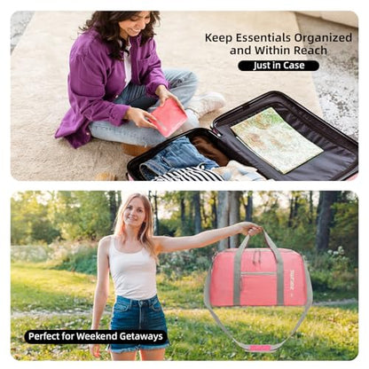 Foldable Travel Bag 85L, Extra Large Duffel for Camping & Trips - color: pink, size: 85L