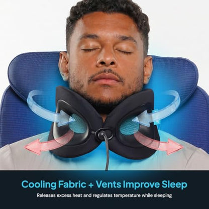 Cabeau Evolution X Deluxe - Best Travel Neck Pillow with Travel Bag (Turqoise Charcoal/Teal)