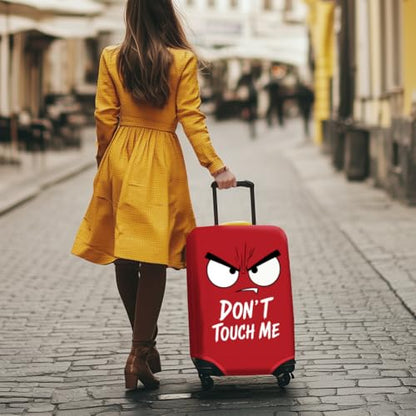 MAYJOYDIY Red Anger Luggage Cover Don't Touch Me Elastic Baggage Covers Fashion Dust-Proof Suitcase Sleeve Anti-Scratch Washable Suitcase Protector L Fit 26-28 inch Luggage - style: Eye