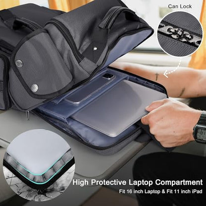 WITZMAN Travel Backpack for Men Carry-on Laptop Backpack - color: Upgrade Silvery Grey
