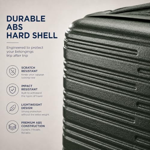 IZOD Romeo 3 Piece Hardside Expandable Luggage Set with Spinner Wheels - color: Forest, size: 3 Piece Set