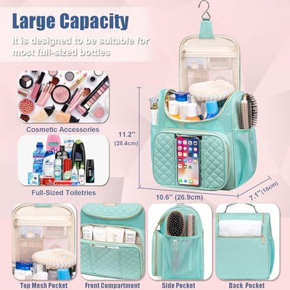 Otevan Large Toiletry Bag for Women Men,Quick Dry Hanging Toiletry Bag - color: Green