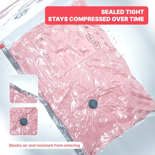 IDEATECH 6Pack Vacuum Storage Bags with Electric Pump, Jumbo Vacuum Seal Bags for Clothing, Bedding & Blankets, Heavy Duty Compression Space Saver with Airtight Seal, Small Space Storage Pack-3L+3XL