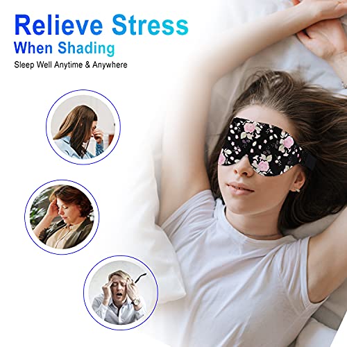 3D Sleep Mask, 100% Blackout 3D Contoured Sleep Eye Mask (Peony Flower) - color: Peony Flower
