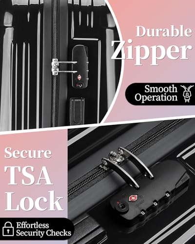 Checked Luggage, Expandable 24 Inch Hardside Suitcase - color: Orange, size: M(checked-24")
