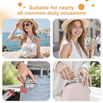 SEAVILIA Small Credit Card Holder for Women, Slim RFID Blocking Wallet - color: Hummingbird