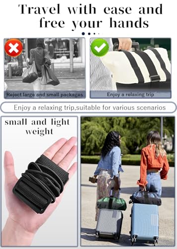 Luggage Straps Bag Bungee Luggage Straps Suitcase Adjustable Belt，Add a Bag Easy to Travel Suitcase Elastic Strap Belt Luggage Accessories(Black) - size: Black-1PCS