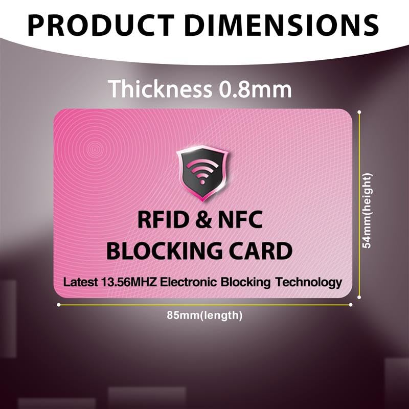 SaiTech IT 5 Pack RFID Blocking Card for Credit Debit ID Card, Pink - color: Pink