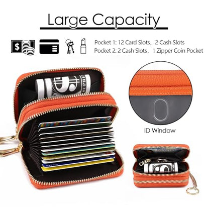 imeetu Rfid Credit Card Holder, Businese Card Case, Wallet for Women Men - color: Max - Orange