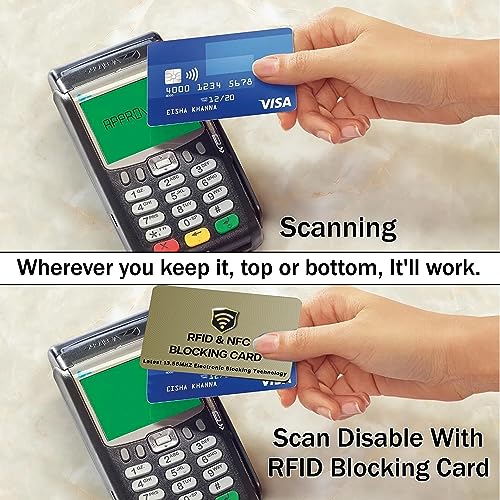 SaiTech IT 3 Pack RFID Blocking Card for Credit Debit ID Card, Golden - color: Golden