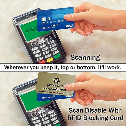 SaiTech IT 3 Pack RFID Blocking Card for Credit Debit ID Card, Golden - color: Golden