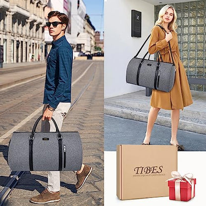 Convertible 2-in-1 Garment Bags for Travel with Waterproof Shoe Compartment - color: 3-Grey