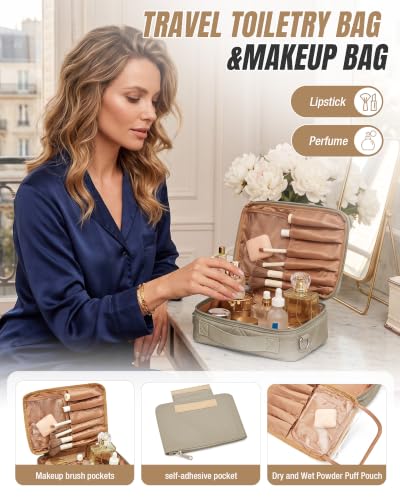 suradar Puffy Tote Bag for Women with Laptop Compartment Handbags - color: A2-khaki