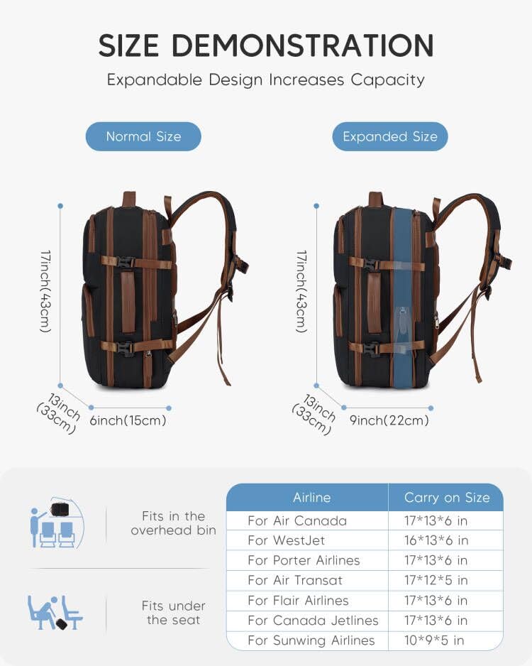 17x13x9 Personal Item Bag Travel Backpack for Men Women - color: White
