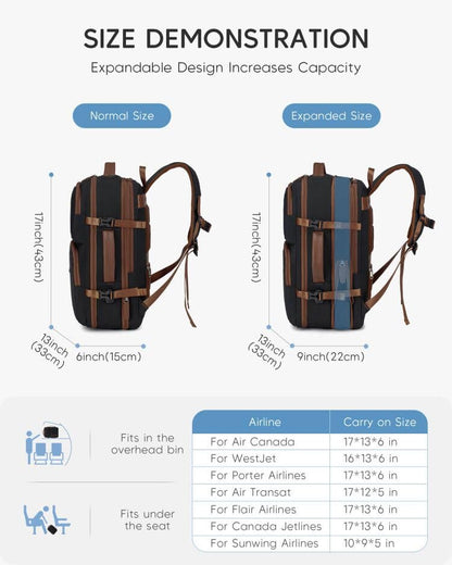 17x13x9 Personal Item Bag Travel Backpack for Men Women - color: White