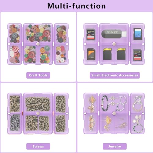 FYY Travel Pill Organizer,7 Compartments Pill Box Medicine Case-ClearPurple - color: Clear Purple, size: Small (1 Piece)