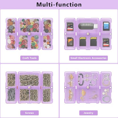 FYY Travel Pill Organizer,7 Compartments Pill Box Medicine Case-ClearPurple - color: Clear Purple, size: Small (1 Piece)