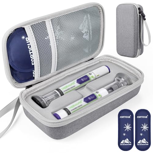 Insulated Cooler Travel Case for 2 Zepbound & Mounjaro Pens, Grey - color: Grey, size: Fits 2 Pen