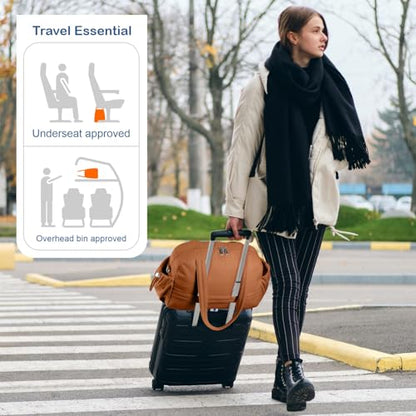 TOPDesign Travel Duffel Bag, Puffy Carry On Overnight, Gym Bag w/Wet Pocket - color: Brown