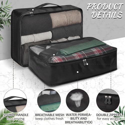 Silkfly 8 Pcs XL Packing Cube for Travel Luggage,Simple,Black - color: Black, size: Simple