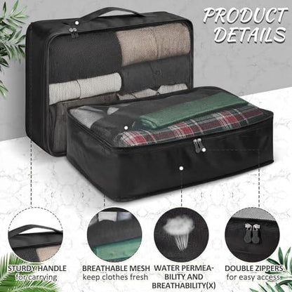 Silkfly 8 Pcs XL Packing Cube for Travel Luggage,Simple,Black - color: Black, size: Simple