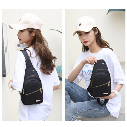 Small Sling Bag For Women Men Fashion Casual Crossbody Sling Backpack Solid Wallet - color: Black