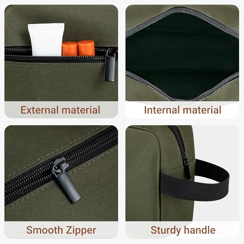Elviros Hanging Toiletry Bag, Lightweight Dopp Kit, Small, Army Green - color: Army Green, size: Small