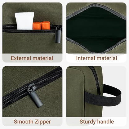 Elviros Hanging Toiletry Bag, Lightweight Dopp Kit, Small, Army Green - color: Army Green, size: Small