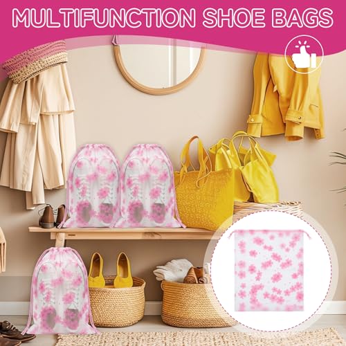Shoe Bags for Travel, 20PCS Waterproof Drawstring Shoe Bags for Packing - color: Flowers