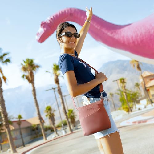 Travelon Anti-Theft Roam Small Crossbody - color: Desert Pink