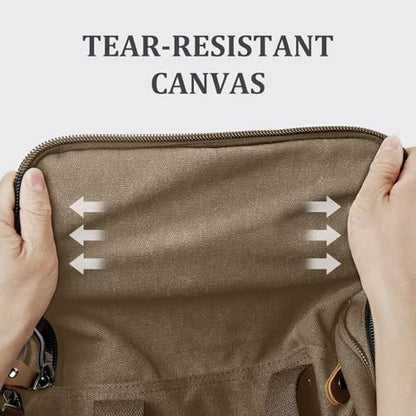 Gonex Canvas Duffle Bag, Expandable 60L Travel Overnight Weekender Bag - color: Coffee, size: X-Large-60L (With Shoe Compartment)