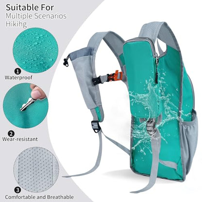 Small Hiking Backpack Packable Lightweight for Women Men - color: Lake Green, size: 10L