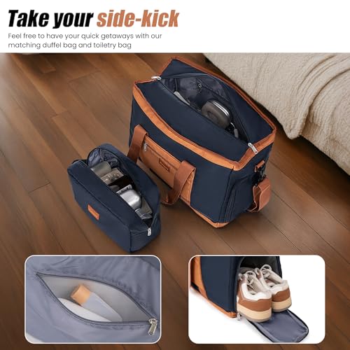 Cobens Luggage Sets 5 Piece, Expandable Suitcases, 20/24/28inch, Blue - color: Blue
