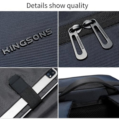 Kingsons Business Laptop Bag Carry on Travel Backpack for Men Women - color: Ks25054-black-us-1