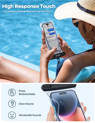 Lamicall Waterproof Phone Pouch Floating - [2 Pack][ Soft Click ] - color: Float White & Float White