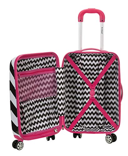 Rockland Safari Hardside Spinner Wheel Luggage, Carry-on 20", Pink Chevron - color: Pink Chevron, size: Carry-On 20"
