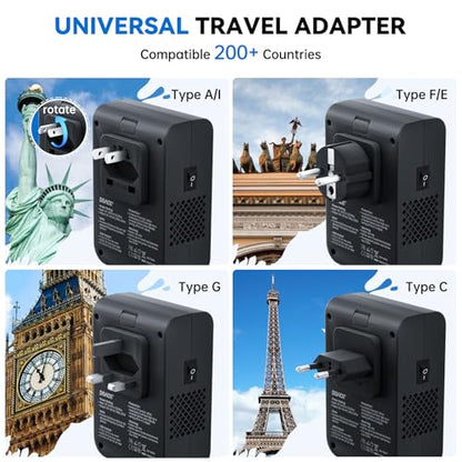 DOACE 350W Travel Voltage Converter US to Europe 220V to 110V Converter