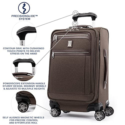 Travelpro Platinum Elite Carry-On Luggage Spinner, Espresso, 21-Inch - color: Rich Espresso Brown, size: Carry-On 21-Inch