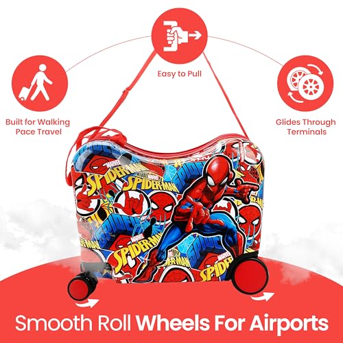 Bioworld Spider-Man All-Over Print 18" Ride-On Luggage - color: Spider-Man AOP