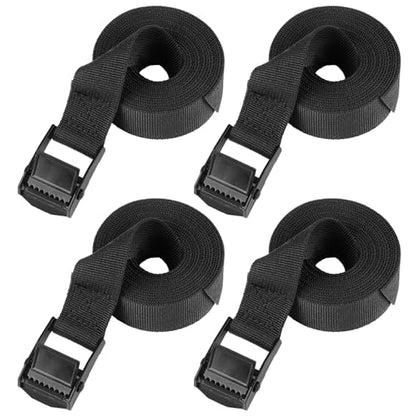 PEASUG Tie Down Straps, 4 Pack Lashing Straps with Buckles for Packing - color: Black, size: 1" x 7.8'
