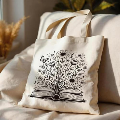 Book Lover Tote Bag with Funny Reading Quote Bag - color: Book 02