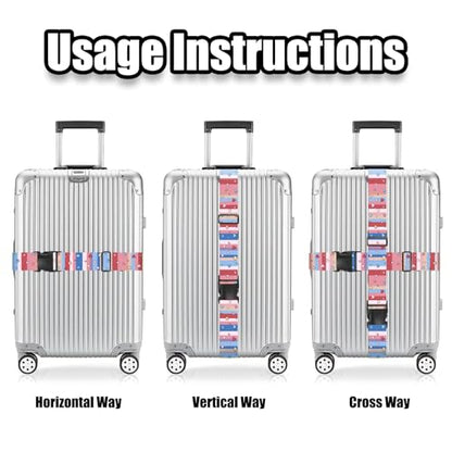 Nuxovilar Luggage Straps Set for Suitcase 1.96x71in Polyester - color: YLU10323, size: 1.96"x70.86"