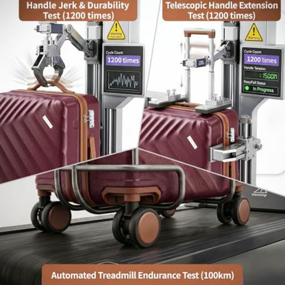 Rosamo 6-Piece Hard Shell Expandable Luggage Set, Airline Approved Carry-On - color: Red