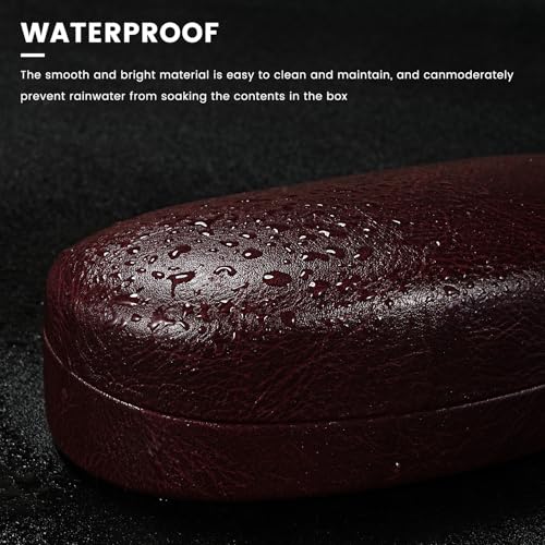 molshine Hard Shell Sunglasses Case,Classic Large Glasses Case for Sunglass, Eyeglasses with Cleaning Cloth, Pocket - color: Wine Red
