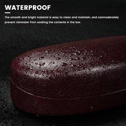 molshine Hard Shell Sunglasses Case,Classic Large Glasses Case for Sunglass, Eyeglasses with Cleaning Cloth, Pocket - color: Wine Red