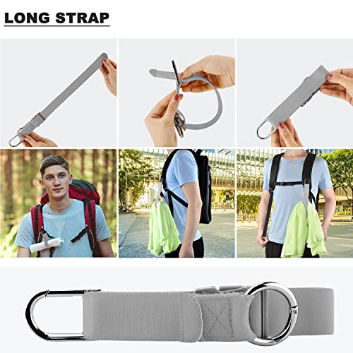 ZINZ Elastic Jacket Gripper Travel Strap with D-Ring Hooks and Buckle - color: Silver gray