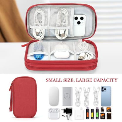 FYY Electronic Organizer, Travel Tech Pouch Bag, Medium, Red - color: Red, size: 8.3 x 5 x 2.6 inches