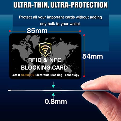 SaiTech IT 5 Pack RFID Blocking Card for Credit Debit ID Card, WM Black - color: Black WM