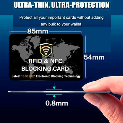 SaiTech IT 5 Pack RFID Blocking Card for Credit Debit ID Card, WM Black - color: Black WM